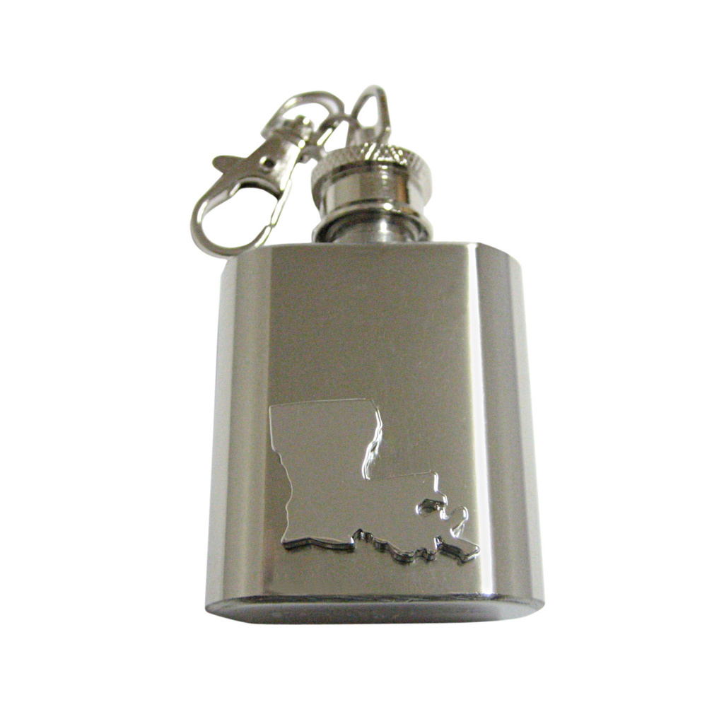 Louisiana State Map Shape Keychain Flask - image 1